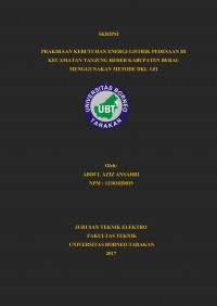 Prakiraan Kebutuhan Energi Listrik Pedesaan Di Kecamatan Tanjung Redeb Kabupaten Berau Menggunakan Metode DKL 3.01