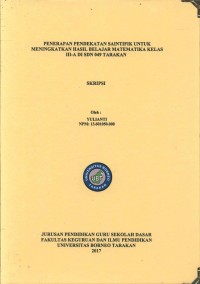 Penerapan Pendekatan Saintifik Untuk Meningkatkan Hasil Belajar Matematika Kelas III-A Di SDN 049 Tarakan