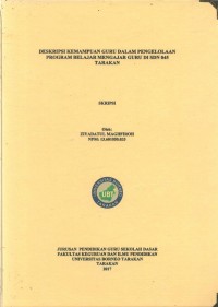 Deskripsi Kemampuan Guru Dalam Pengelolaan Program Belajar Mengajar Guru Di SDN 045 Tarakan