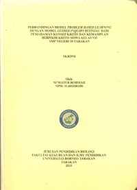 Perbandingan Model Problem Based Learning Dengan Model Guided Inquiry Ditinjau Dari Pemahaman Konsep dan Kemampuan Berpikir Kritis Siswa Kelas VII SMP Negeri 10 Tarakan