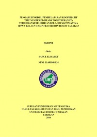 Pengaruh Model Pembelajaran Kooperatif Tipe Numbered Heads Together (NHT) Terhadap Kemandirian Belajar Matematika Siswa Kelas VII SMP Frater Don Bosco Tarakan