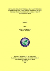 Pengaruh Strategi Pembelajaran Aktif Tipe The Power Of Two Dalam Pembelajaran Matematika Terhadap Sikap Asertif Siswa Kelas VIII SMP Negeri 5 Tarakan