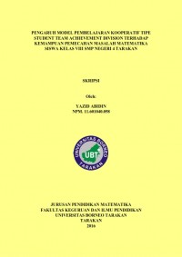 Pengaruh Model Pembelajaran Kooperatif Tipe Student Team Achievement Division Terhadap Kemampuan Pemecahan Masalah Matematika Siswa Kelas VIII SMP Negeri 4 Tarakan