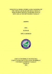 Efektivitas Model Pembelajaran Kooperatif Tipe Think Pair Share Dipadukan Dengan Mind Mapping Ditinjau Dari Kreativitas Siswa Kelas VIII SMP Negeri 6 Tarakan