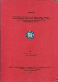 Perjanjian Perkawinan Ditinjau Dari Undang-Undang Nomor 1 Tahun 1974 Tentang Perkawinan Dan Putusan Mahkamah Konstitusi Nomor 69/PUU-XIII/2015