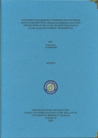 Suplementasi Hormon Tiroksin Dan Ekstrak Daun Karamunting (Melastoma malabathricum) Pada Proses Pematangan Ovari Kepiting Bakau (Scylla serrata) Di Tambak Tradisional