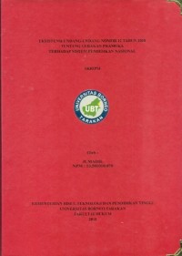 Eksistensi Undang Undang Nomor 12 Tahun 2010 Tentang Gerakan Pramuka Terhadap Sistem Pendidikan Nasional