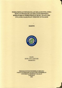 Perbandingan Pengelolaan Kelas Di Finlandia Dengan Pengelolaan Kelas Di Indonesia Berdasarkan Perbandingan Buku Teach Like Findlandia Karangan Timothy D Walker