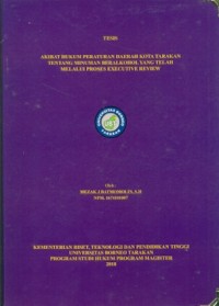 Akibat Hukum Peraturan Daerah Kota Tarakan Tentang Minuman Beralkohol Yang Telah Melalui Proses Executive Review