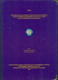 Penyelesaian Sengketa Hasil Pemilihan Kepala Daerah (Pemilukada) Satu Pasangan Calon Dalam Perspektif Demokrasi