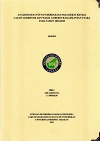 Analisis Kesantunan Berbahasa Pada Debat Ketiga Calon Gubernur Dan Wakil Gubernur Kalimantan Utara Pada Tahun 2020-2025
