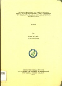 Meningkatkan Minat Dan Prestasi Belajar  Biologi Dengan Model Pembelajaran Kooperatif  Tipe TPS (Think Pair Share) Pada Siswa Kelas VIII C  MTs Negeri Tarakan