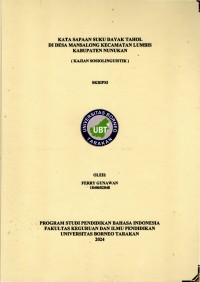 Kata Sapaan Suku Dayak Tahol Di Desa Mansalong Kecamatan Lumbis Kabupaten Nunukan