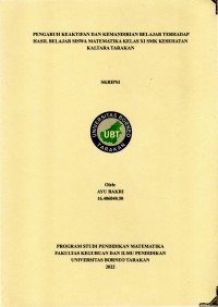 Pengaruh Keaktifan Dan Kemandirian Belajar Terhadap Hasil Belajar Siswa Matematika Kelas XI SMK Kesehatan Kaltara Tarakan