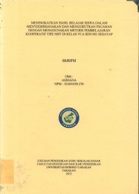 Meningkatkan Hasil Belajar Siswa Dalam Menyederhanakan Dan Mengurutkan Pecahan Dengan Menggunakan Metode Pembelajaran Kooperatif Tipe NHT Di Kelas VI A SDN 001 Sesayap