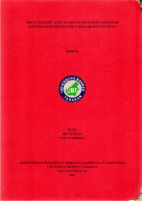 Regulasi Keselamatan Dan Keamanan Pelayaran Di Masa Pendemi Corona Virus Disease 2019 (Covid-19)