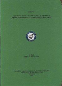 Pendugaan Heritabilitas Beberapa Karakter Jagung Pada Kondisi Cekaman Kemasaman Tanah