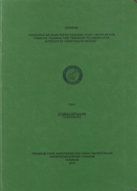 Pengaruh Aplikasi Pupuk Kandang Ayam + Biochar Dan Varietas Tanaman Padi Terhadap Pelindian Hara Nitrogen Di Tanah Sulfat Masam