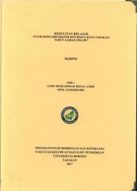 Kesulitan Belajar (Studi Siswa SDK Frater Don Bosco Kota Tarakan) Tahun Ajaran 2016-2017