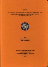 Analisis Strategi Pengembangan Usaha Mikro, Kecil Dan Menengah (UMKM) Pengolahan Rumput Laut Di Kabupaten Nunukan