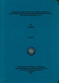 Pengaruh Padat Tebar Yang Berbeda Terhadap Pertumbuhan Dan Kelangsungan Hidup Kepiting Bakau (Scylla spp.) Di Keramba Tancap
