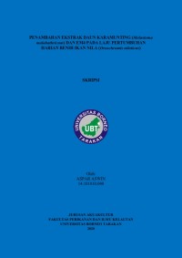 Penambahan Ekstrak Daun Karamunting (Melastoma malabathricum) Dan EM4 Pada Laju Pertumbuhan Harian Benih Ikan Nila (Oreochromis niloticus)