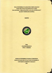 Nilai Pendidikan Karakter Cerita Rakyat Suku Bulungan Kalimantan Utara Dalam Buku Hikayat Datoe Lancang Putri Kayan (Kajian Sosiologi Sastra)