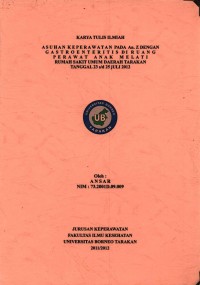 Asuhan Keperawatan Pada An. Z Dengan Gastroenteritis Di Ruang Perawatan Anak Melati Rumah Sakit Umum Daerah Tarakan Tanggal 23 Juli s/d 25 Juli 2012