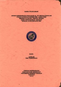 Asuhan Keperawatan Pada Klien Ny. “R” Dengan Masalah Utama Gangguan Konsep Diri: Harga Diri Rendah Di Ruang Teratai Rumah Sakit Umum Daerah Tarakan Tanggal 23 Juli s/d 25 Juli 2012