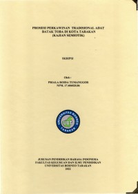 Prosesi Perkawinan Tradisional Adat Batak Toba Di Kota Tarakan (Kajian Semiotik)
