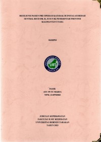 Resiliensi Pasien Pre Operasi Katarak Di Instalasi Bedah Sentral RSUD Dr. H. Jusuf SK Pemerintah Provinsi Kalimantan Utara