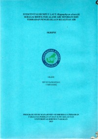 Efektivitas Rumput Laut (Kappaphycus alvarezii) Sebagai Biofilter Alami Air Hatchery Terhadap Pengelolaan Kualitas Air