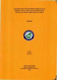 Analisis Cost Volume Profit Sebagai Alat Perencanaan Laba Untuk Peningkatan Penjualan Pada UMKM Amplang Mely