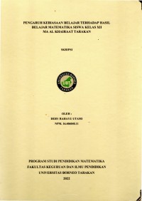 Pengaruh Kebiasaan Belajar Terhadap Hasil Belajar Matematika Siswa Kelas XII MA Alkhairaat Tarakan