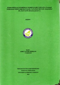 PERBANDINGAN PEMBERIAN SERBUK SABUT KELAPA (Cocopeat) TERHADAP PERTUMBUHAN HASIL TANAMAN BAYAM (Amaranthus SP.) DAN SAWI (Brassica Juncea L.)