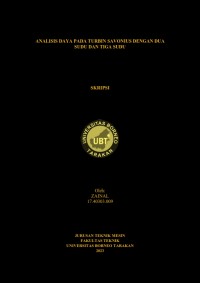 Analisis Daya Pada Turbin Savonius Dengan Dua Sudu Dan Tiga Sudu