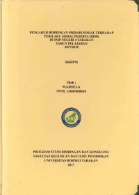 Pengaruh Bimbingan Pribadi Sosial Terhadap Perilaku Sosial Peserta Didik Di SMP Negeri 4 Tarakan Tahun Pelajaran 2017/ 2018