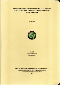 Analisis Membaca Permulaan Melalui Metode Struktural Analitik Sintetik (SAS) Di Kelas 1 Sekolah Dasar