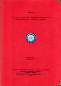 Tinjauan Hukum Surat Kuasa Pengurusan Hak Milik Atas Tanah Pada Harta Warisan