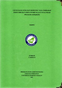 Uji Panjang Stek Dan Dosis POC NASA Terhadap Pertumbuhan Serta Pembungaan Nusa Indah (Mussaenda erythophylla)