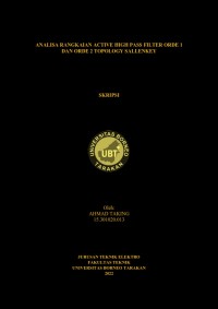 Analisa Rangkaian Active High Pass Filter Orde 1 dan Orde 2 Topology Sallenky