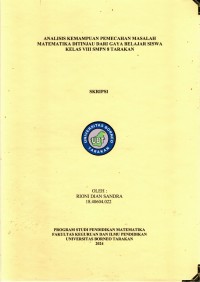 Analisis Kemampuan Pemecahan Masalah Matematika Ditinjau Dari Gaya Belajar Siswa Kelas VIII SMPN 8 Tarakan