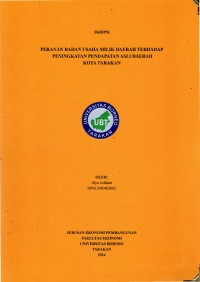 Peranan Badan Usaha Milik Daerah Terhadap Peningkatan Pendapatan Asli Daerah Kota Tarakan