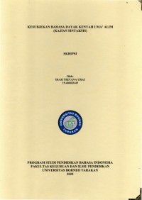KESUBJEKAN BAHASA DAYAK KENYAH UMA' ALIM (KAJIAN SINTAKSIS)