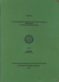 Aplikasi Hormon Giberelin Pada Bibit Tanaman Nepenthes (Nepenthes Rafflesiana)
