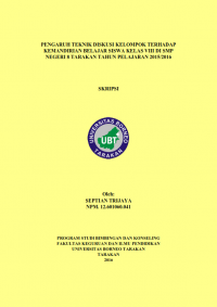 Pengaruh Teknik Diskusi Kelompok Terhadap Kemandirian Belajar Siswa Kelas VIII Di SMP Negeri 8 Tarakan Tahun Pelajaran 2015/2016