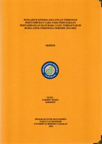 Pengaruh Kinerja Keuangan Terhadap Pertumbuhan Laba Pada Perusahaan Pertambangan Batubara Yang Terdaftar Di Bursa Efek Indonesia Periode 2019-2022
