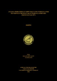 Analisa Perbadingan MPPT P&O Tanpa PI Regulator Dan Dengan Menggunakan PI Regulator Pada Photovoltage (PV)