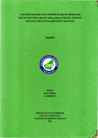 Faktor Faktor Yang Memepengaruhi Produksi Kultivar Padi Ladang (Oriza sativa L.) Di Kecamatan Malinau Selatan Kabupaten Malinau