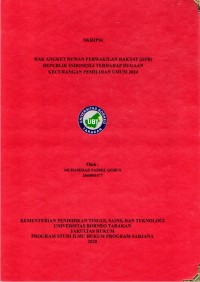 HAK ANGKET DEWAN PERWAKILAN RAKYAT (DPR) REPUBLIK INDONESIA TERHADAP DUGAAN KECURANGAN PEMILIHAN UMUM 2024